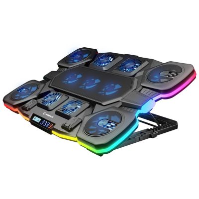 3. Rampage GLACIERS50 Gaming-Kühlpad für 14-17"-Laptops, 2600 U/min, Schwarz