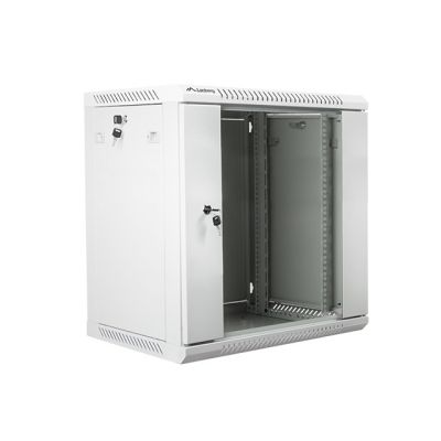 10. Lanberg WF01-6412-10S Rack-Schrank (12 HE; 635 mm / 600 mm / 450 mm; Wandmontage; Glas; 19 Zoll; grau)