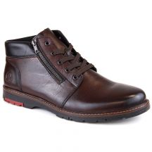 Rieker M RKR625 bequeme Lederstiefelette mit Wollfutter, braun