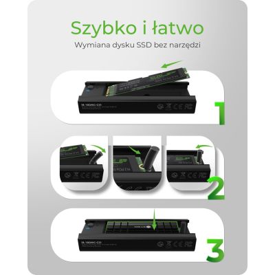 3. ICY BOX IB-180MC-C31 SSD-Gehäuse Schwarz M.2
