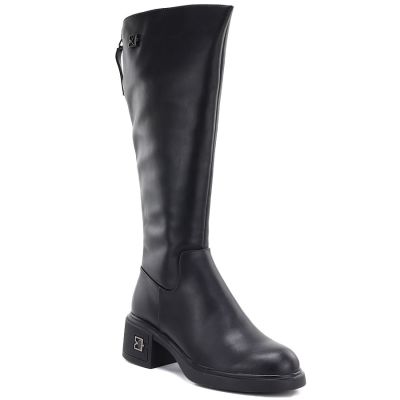 Schwarze Damen-Ankle-Boots aus Leder, Vinceza FIO27-67056