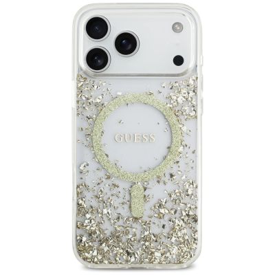 3. Guess Resin Bottom Glitter MagSafe Hülle für iPhone 17 Pro Max - Gold