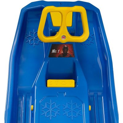 4. PLASTIKSCHLITTEN MIT BREMSE UND LENKRAD MIKOŁAJ 97x53x25CM BLAU