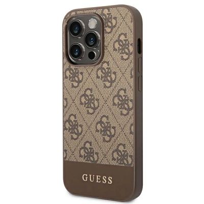 2. Guess GUHCP14LG4GLBR iPhone 14 Pro 6,1" braun/braun Hartschalenetui 4G Stripe Collection