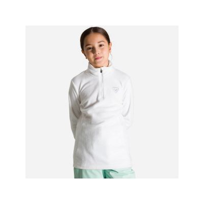 3. ROSSIGNOL Mädchen Fleece-Sweatshirt mit 1/2 Reißverschluss, Weiß