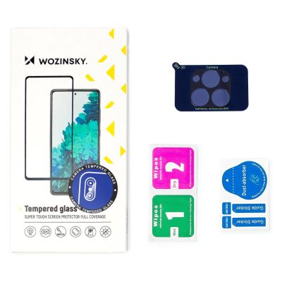 3. 9H gehärtetes Glas für iPhone 15 Plus Wozinsky Full Camera Glass – Schwarz