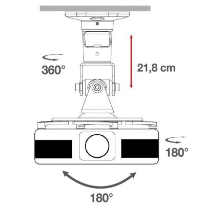 4. TECHLY Deckenprojektorhalterung 22 cm 10 kg Weiß