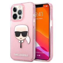 Karl Lagerfeld Glitzer Karl's Head Case für iPhone 13 Pro Max - Pink