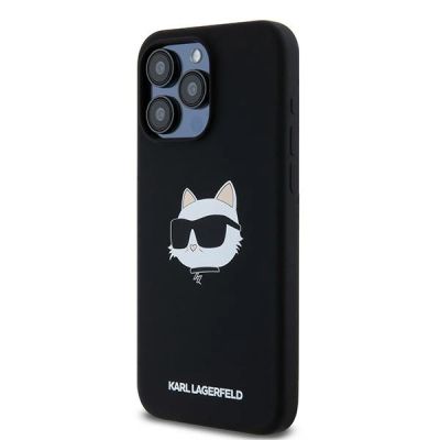 2. Karl Lagerfeld Silikon Choupette Head MagSafe Hülle für iPhone 15 Pro – Schwarz