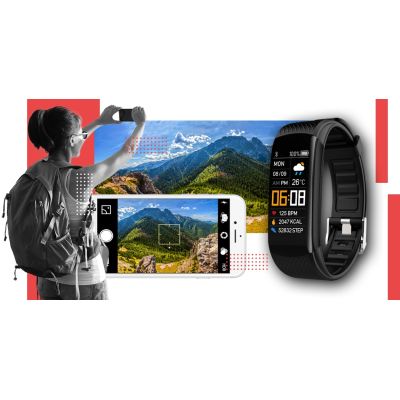 9. Smartwatch GIEWONT Schwarz und Rot 2 Armbänder GW200-1