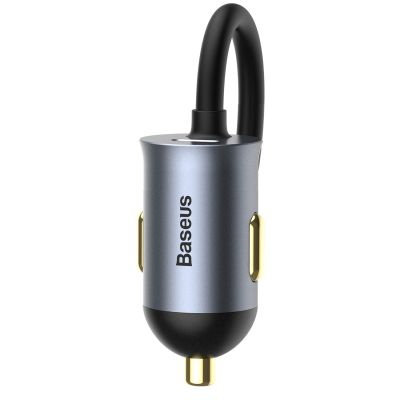 6. Baseus Share Together PPS Mehrfach-Schnelllade-Autoladegerät mit Verlängerungskabel 2U+2C 120W Space Grau