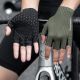 5. Rockbros Atmungsaktive Kurzfinger-Fahrradhandschuhe, Größe: XL - Grau