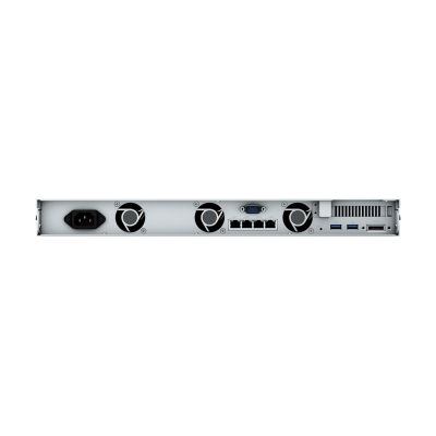 4. Synology RS822+ NAS; 1U-Rack; 4x (3,5" SATA HDD/2,5" SATA SSD); AMD Ryzen V1500B; 2 GB DDR4 ECC SODIMM (max. 32 GB), 4x 1GbE RJ-45