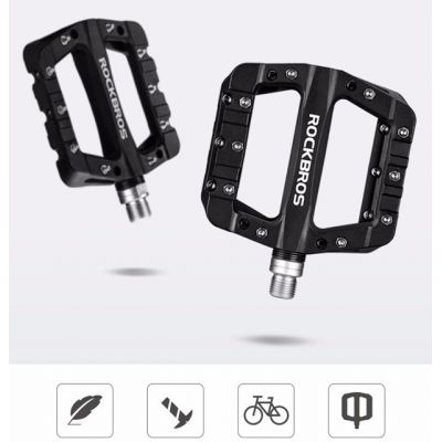 4. Rockbros 2017-12CBK Nylon-Fahrradpedal-Set, Schwarz
