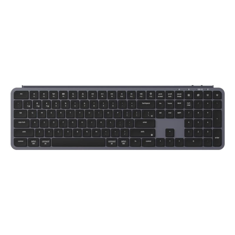 Keychron B6P-K1 Tastatur für Zuhause/Büro, USB + Funk + Bluetooth, Grau