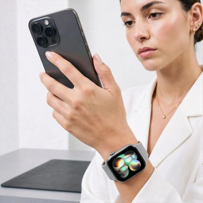 7. Tech-Protect Silikonarmband für Apple Watch 44 / 45 / 46 / 49 mm – Grau