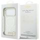 8. Guess IML Shell Script Metal MagSafe Hülle für iPhone 17 Pro Max – Weiß