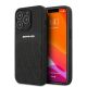 AMG Lederhülle mit gebogenen Linien für iPhone 13 Pro Max – Schwarz