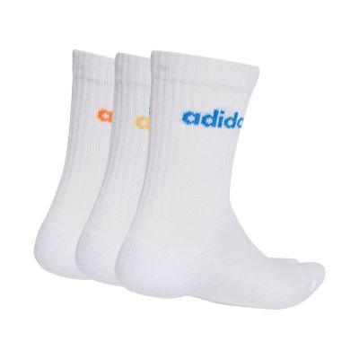 6. adidas Linear Crew gepolsterte Socken, 3 Paar, weiß, KD1717