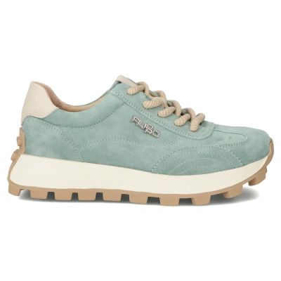 3. Grüne Plateau-Sneaker aus Leder, Modell Filippo DP7498