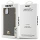 8. DKNY MagSafe-Hülle mit Ledermuster und Metalllogo für iPhone 15 Plus / 14 Plus, Braun