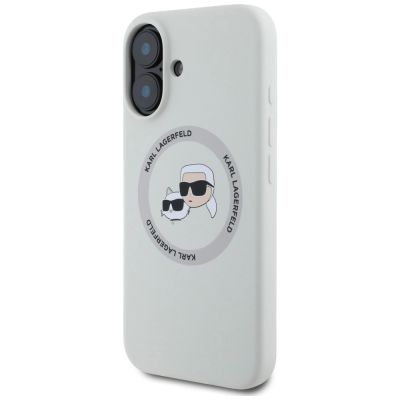 2. Karl Lagerfeld Silikon Double Heads And Circle MagSafe Hülle für iPhone 16 Beige
