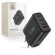 Tech-Protect NC100W-GAN GaN-Netzwerkladegerät 3x USB-C PD 100W / USB-A QC 3.0 - Schwarz