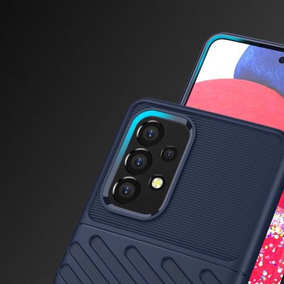 4. Thunder Case Flexibel Robuste Panzer Handyhülle TPU Schutzhülle für Samsung Galaxy A53 5G blau