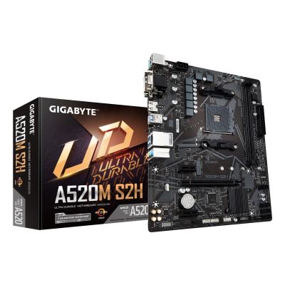 3. GIGABYTE A520M S2H Mainboard AMD A520 Sockel AM4 Micro-ATX