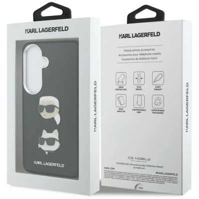 9. Karl Lagerfeld Saffiano Doppelkopf-Metallhülle für Samsung Galaxy S26 - Schwarz
