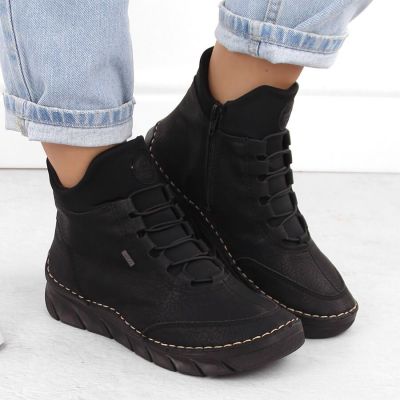 4. Gefütterte schwarze Damen-Ankle-Boots Rieker 55069-00