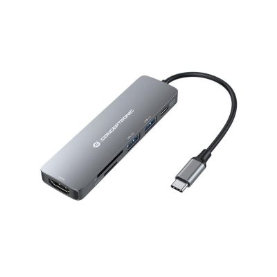 Conceptronic DONN11G Dockingstation, kabelgebunden, USB 3.2 Gen 1 (3.1 Gen 1), Typ-C, Grau