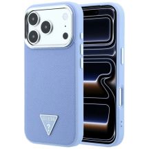 Guess MagSafe-Hülle mit genarbtem Dreieckslogo für iPhone 18 Pro Max / 17 Pro Max – Blau