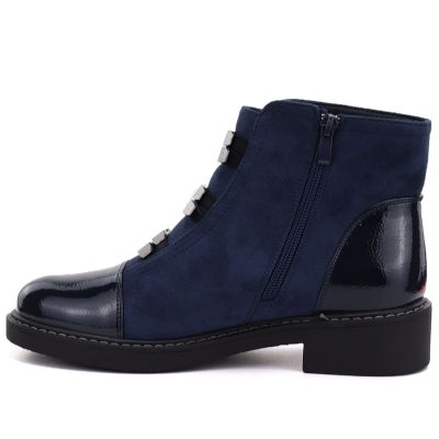 3. Damen-Stiefeletten aus gefüttertem Wildleder, blau, M.Daszyński SA252-4