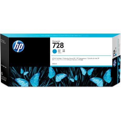 3. HP Tinte HP 728 Blau, HP728=F9K17A, 300 ml
