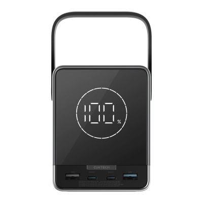 3. Cuktech Powerbank 300W 40000mAh mit kabelloser Ladefunktion, 2x USB-C + 2x USB-A - Schwarz
