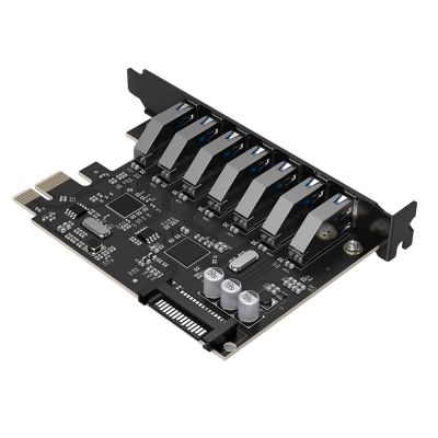 5. USB-3.0-PCI-E-Erweiterungskarte mit 7 Anschlüssen für Desktop-Gehäuse