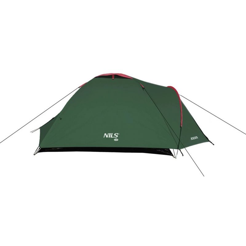 3. NILS CAMP Rocker NC6013 Campingzelt für 3 Personen, grün und rot