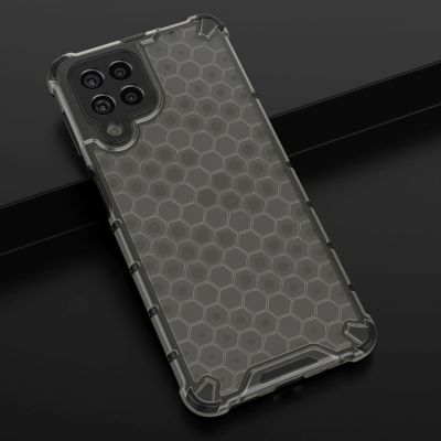 18. Gepanzerte Wabenhülle mit Gelrahmen für Samsung Galaxy M53 5G schwarz