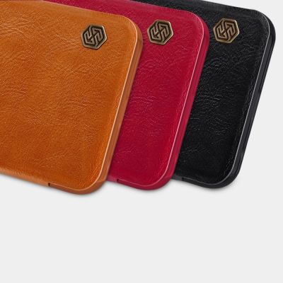 12. Nillkin Qin Lederholsterhülle für Xiaomi Redmi Note 9T 5G braun