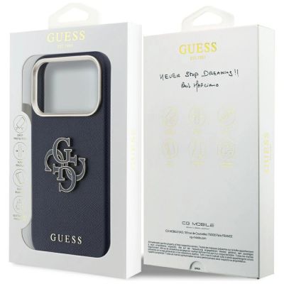 8. Guess FW Resin Logo Hülle für iPhone 17 Pro - Blau