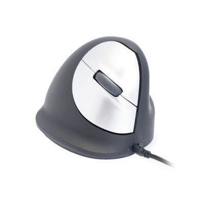 30. Ergonomische Maus für Rechtshänder R-Go Pele HE USB groß schwarz/silber (Einzelhandel)