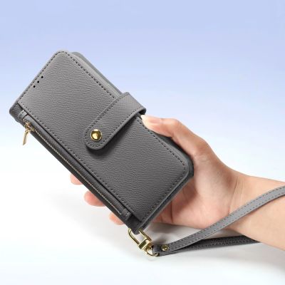 12. Dux Ducis Lawa Lederhülle für iPhone 16e / 17e mit abnehmbarer magnetischer Brieftasche – Grau