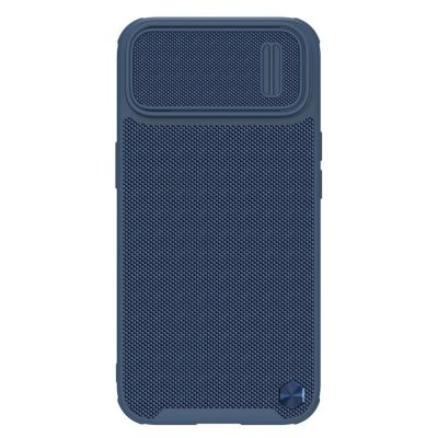 Nillkin Textured S Case für iPhone 14, gepanzerte Hülle mit Kameraabdeckung, blau