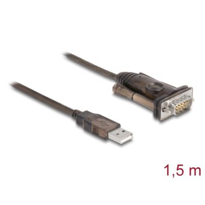 3. DeLOCK Adapter USB 2.0 Typ-A auf 1 x serieller RS-232 D-Sub 9-poliger Stecker mit Schrauben, 1,5 m