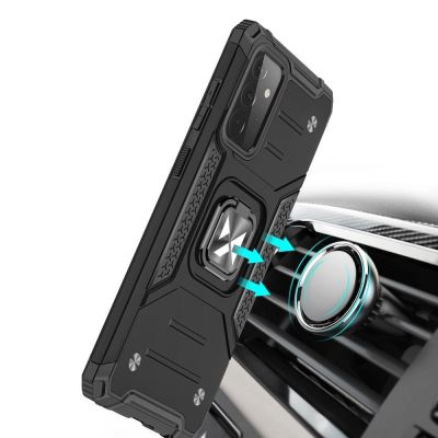 6. Wozinsky Ring Armor robuste Hybrid-Hülle + Magnethalterung für Samsung Galaxy A72 4G blau