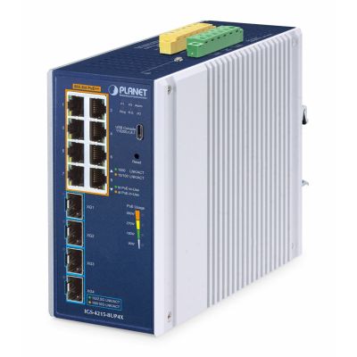 2. PLANET IP30 Industrieller L2/L4 8-Port Managed L2/L4 Gigabit Ethernet (10/100/1000) Aluminium, Blau
