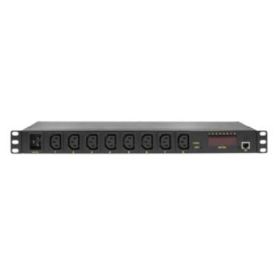 5. LogiLink PDU8P01 PDU-Stromverteilungseinheit mit 8 Netzwerkanschlüssen, 1 HE, Schwarz