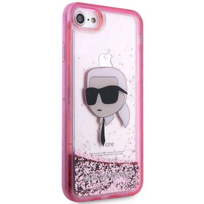 4. Karl Lagerfeld KLHCI8LNKHCP iPhone 7/8/ SE 2020/2022 pink/pink Hardcase Glitter Karl Head