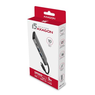 2. Axagon HMC-5G2 Dockingstation USB 3.2 Gen 2 (3.1 Gen 2) Typ-C Grau